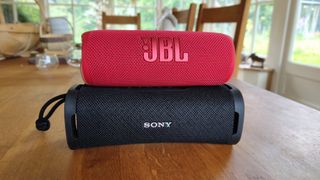 JBL Flip 6 on top of the Sony ULT Field 1