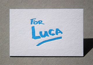 letterpress business cards: For Luca