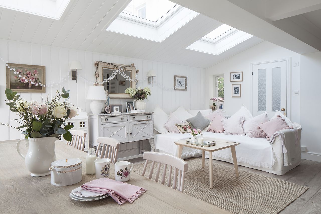 Living area in open plan kitchen-diner