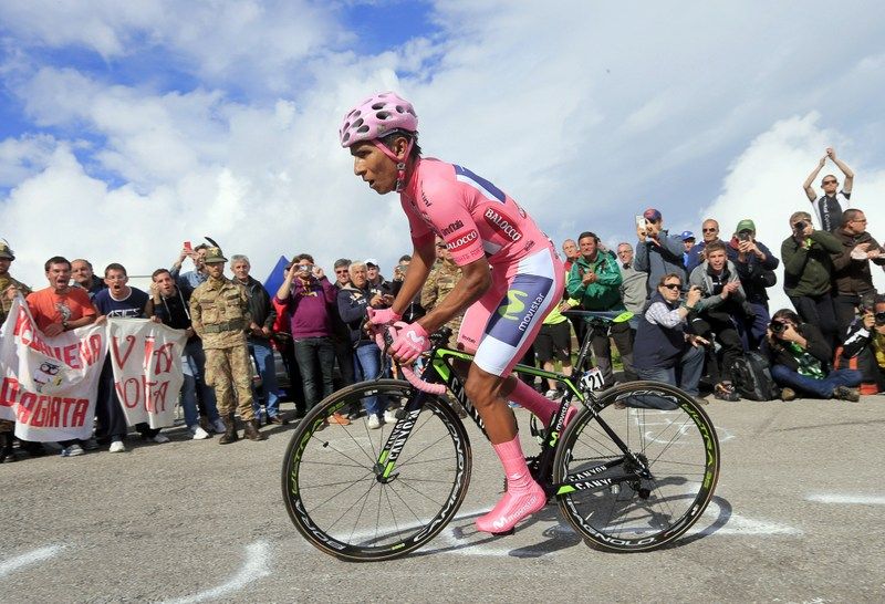 Nairo Quintana riding to victory in the 2014 mountain time trial