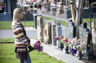 Donna visits Bridget's grave