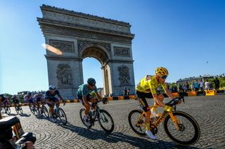 2022 Tour de France winner Jonas Vingegaard on the Champs Elysees