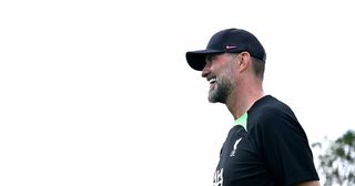 Liverpool manager Jurgen Klopp during a training session on July 17, 2023 in UNSPECIFIED, Germany.