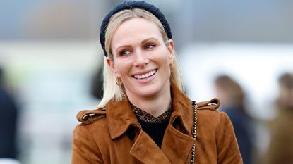 Zara Tindall attends day 1 of The Christmas Meeting at Cheltenham Racecourse on December 13, 2024 
