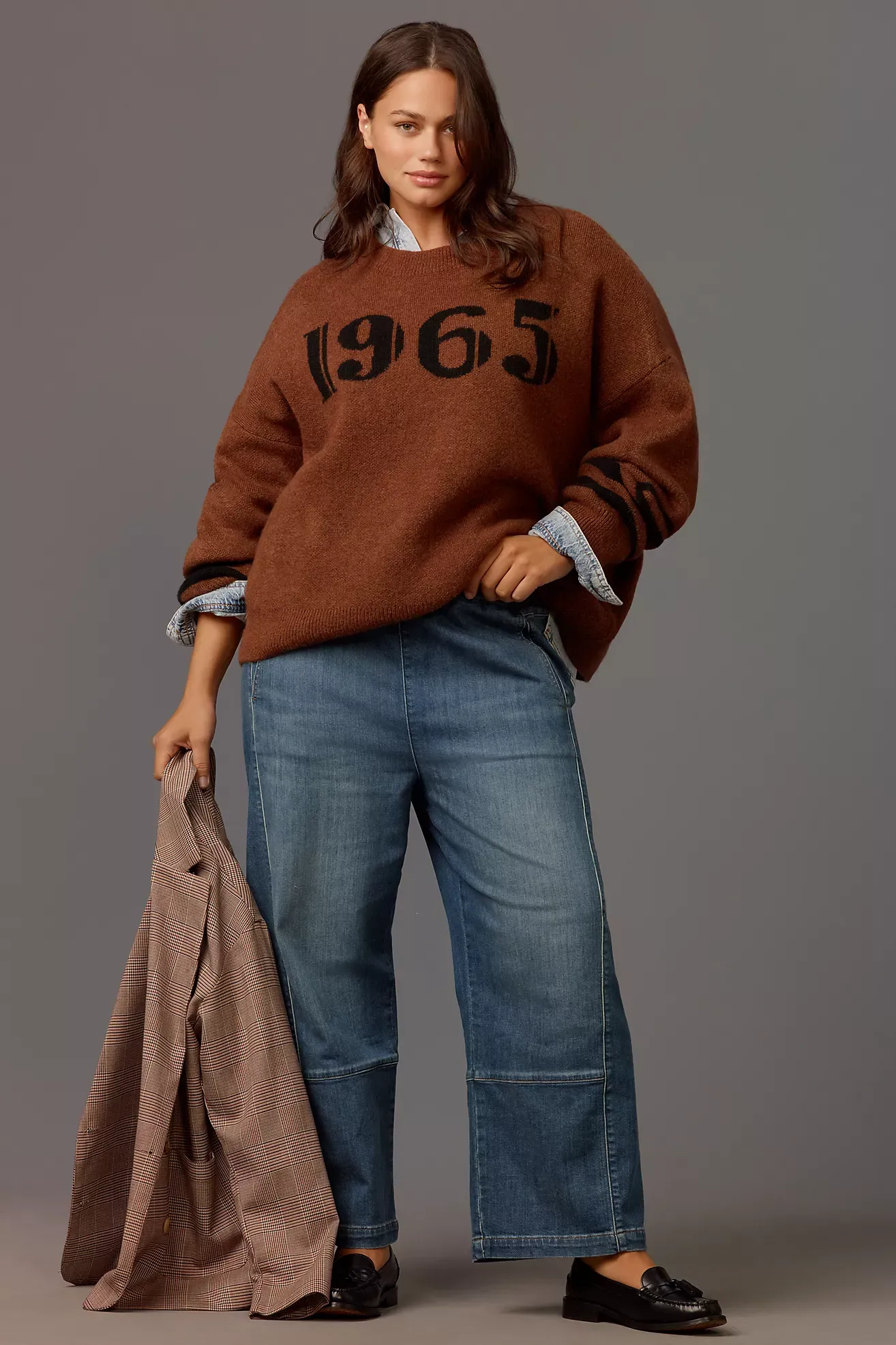 The Izzie Relaxed Pull-On Barrel Jeans by Pilcro
