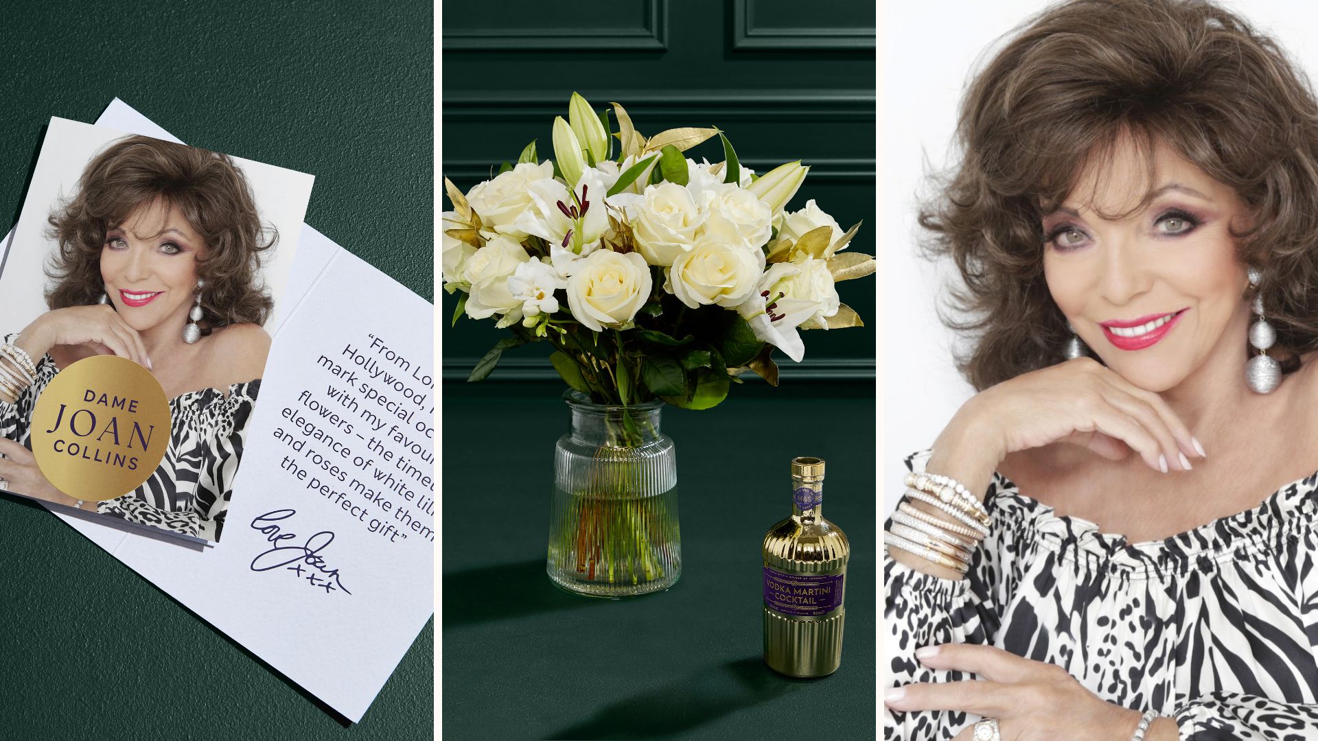 Marks and Spencer Flower market celebrity bouquets with Dame Joan Collins