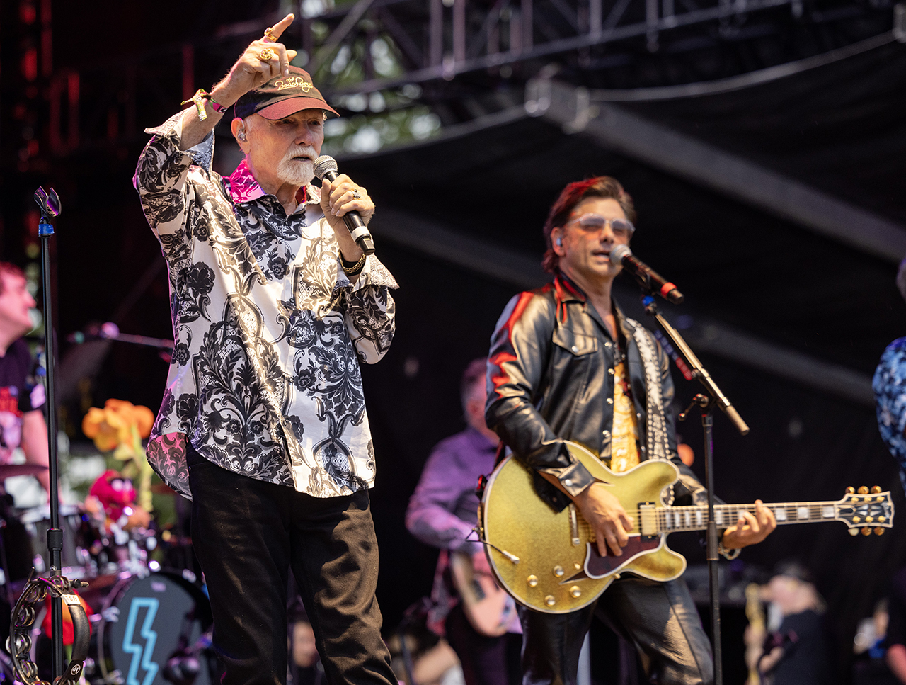 Mike Love and John Stamos of The Beach Boys perform during Riot Fest at Douglass Park on September 20, 2025 in Chicago, Illinois.