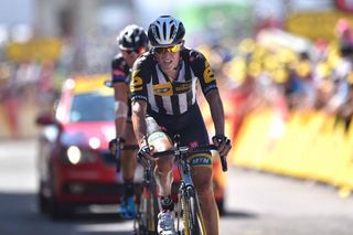 Bauke Mollema rides into 11th overall during stage 10 of the Tour de France.
