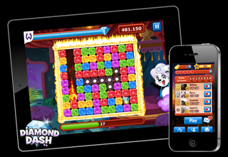 Diamond Dash was one of the first mobile games to launch with a fully realised implementation of Facebook Connect and 64% of players are logging into Facebook to play with friends