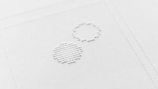 Two simple shapes in the braille comic close up