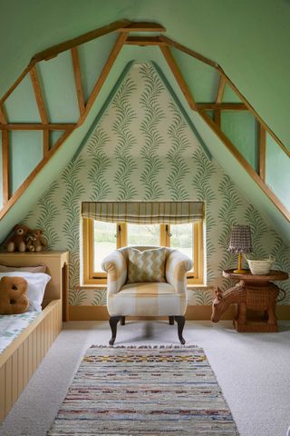 a kids room in a cottage