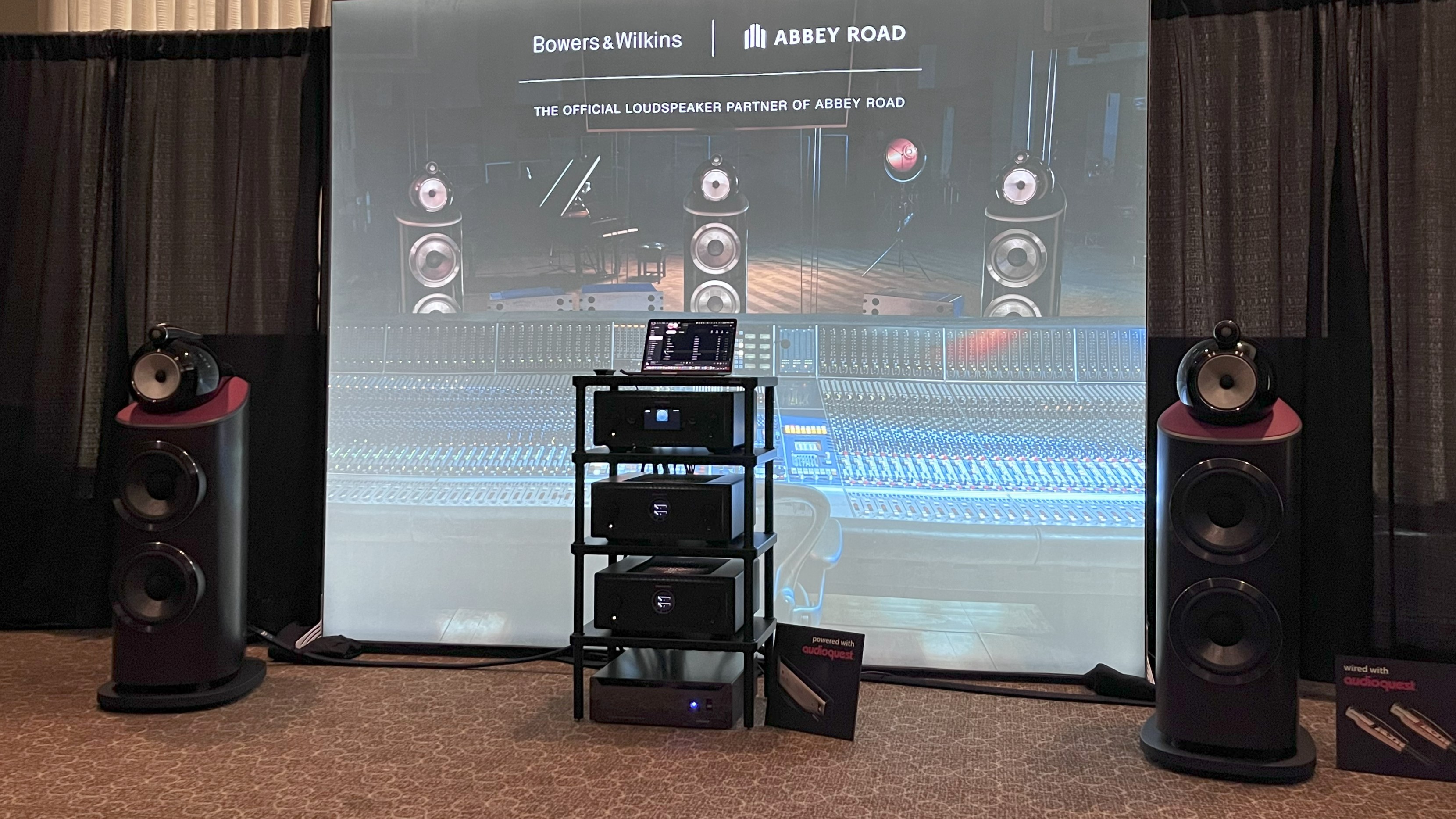 Bowers & Wilkins 801 Abbey Road Limited Edition being demo'd at Audio Advice Live 25 with Marantz amps