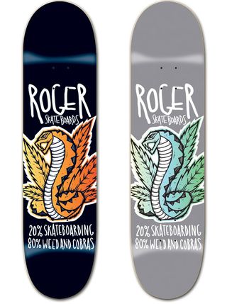 Skateboard designs: Weed and Cobras