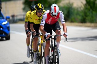 Thomas Champion leads the breakaway at the Giro d'Italia