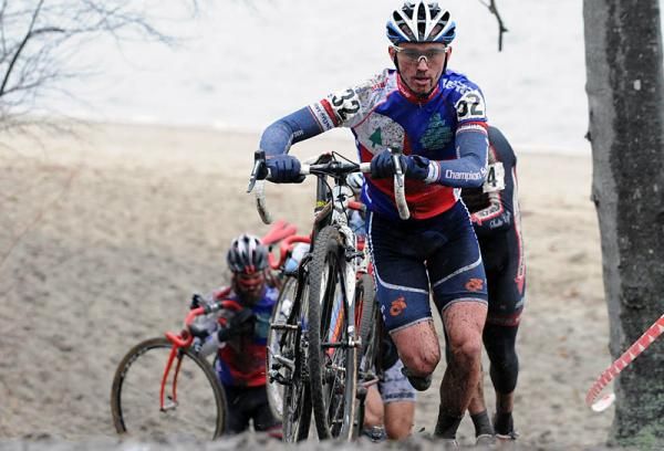 Luke Keough (Team Champion System), the Verge New England series U23 leader, on the first lap.