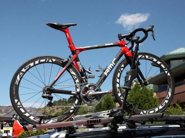As usual, BMC riders have their choice of machines for road stages, including the Impec shown here and the Team Machine SLR01.
