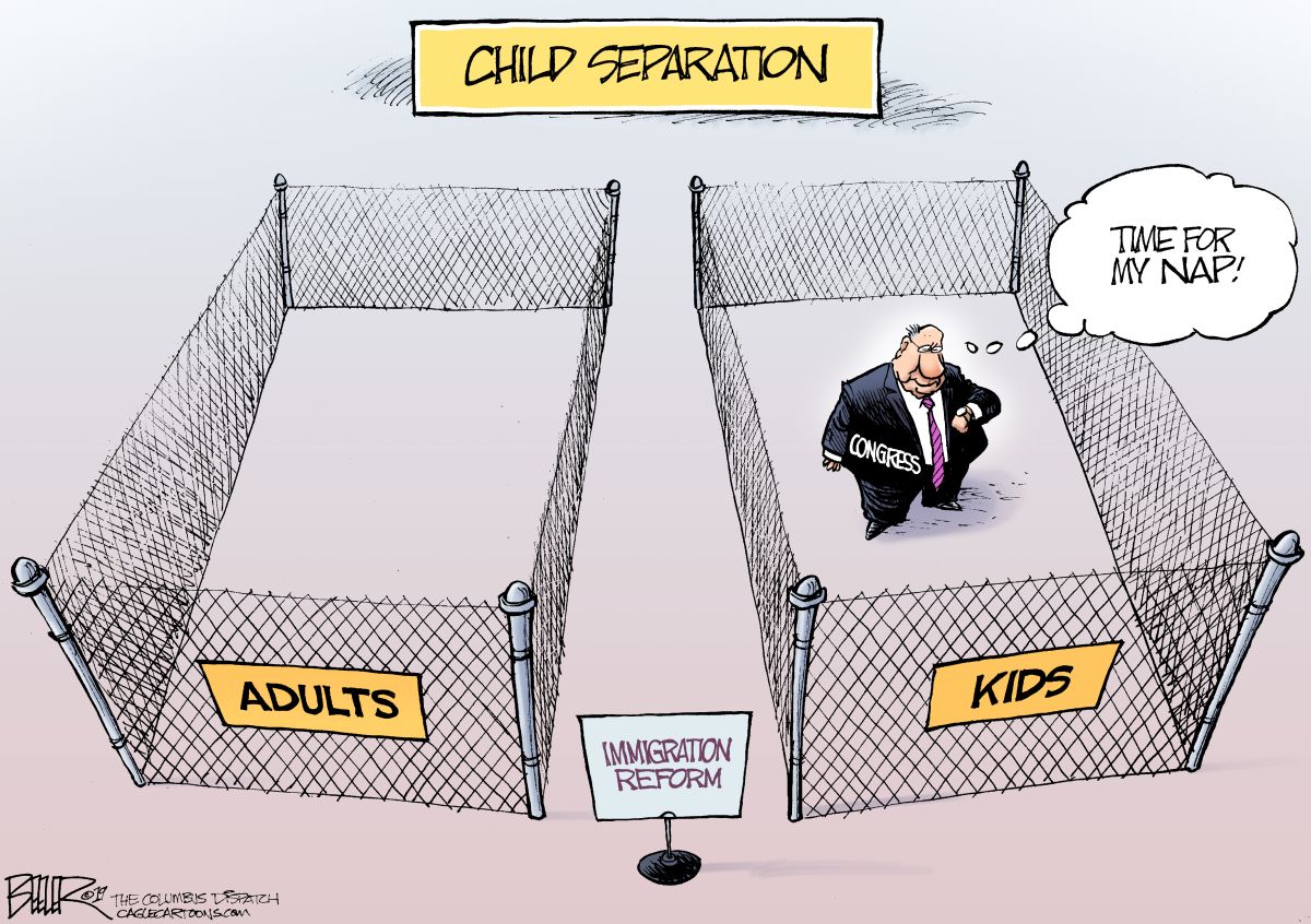 Political Cartoon U.S. Trump family separation policy immigration nap ...