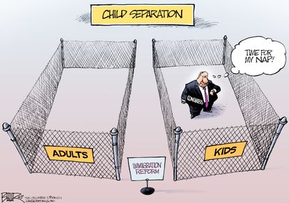 Political Cartoon U.S. Trump family separation policy immigration nap democrats GOP