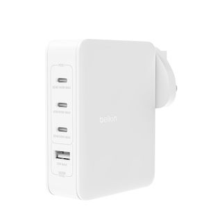 Belkin BoostCharge Pro 140W 4-Port GaN Wall Charger product image on a white background