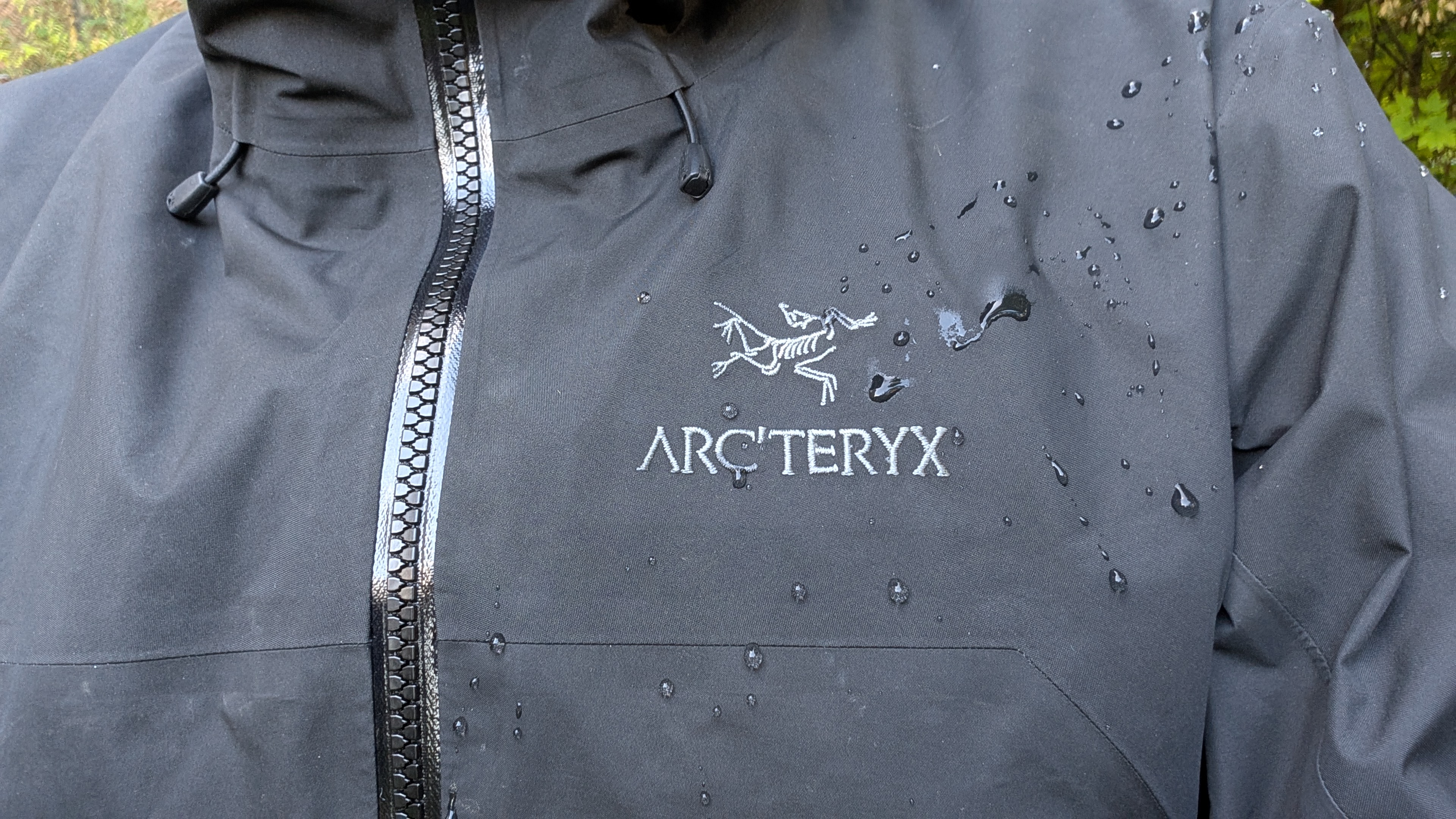 Julia Clarke wearing the Arc&#039;teryx Beta AR Stormhood Jacket in black