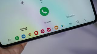 Samsung Galaxy Z Fold 4 taskbar on the large inner screen