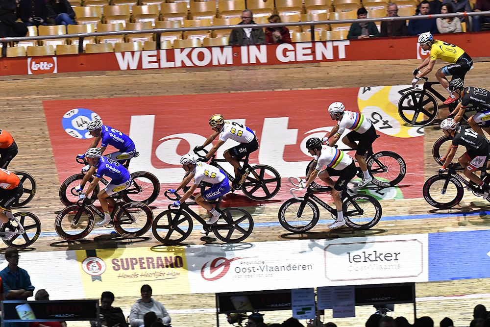 The riders on track for the Gent Six day