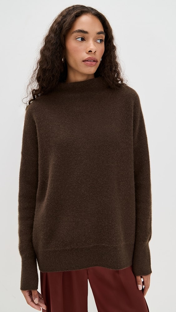 Vince Boiled Funnel Neck Cashmere Pullover