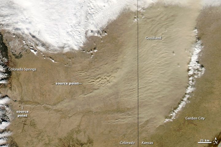 Colorado and Kansas dust storm