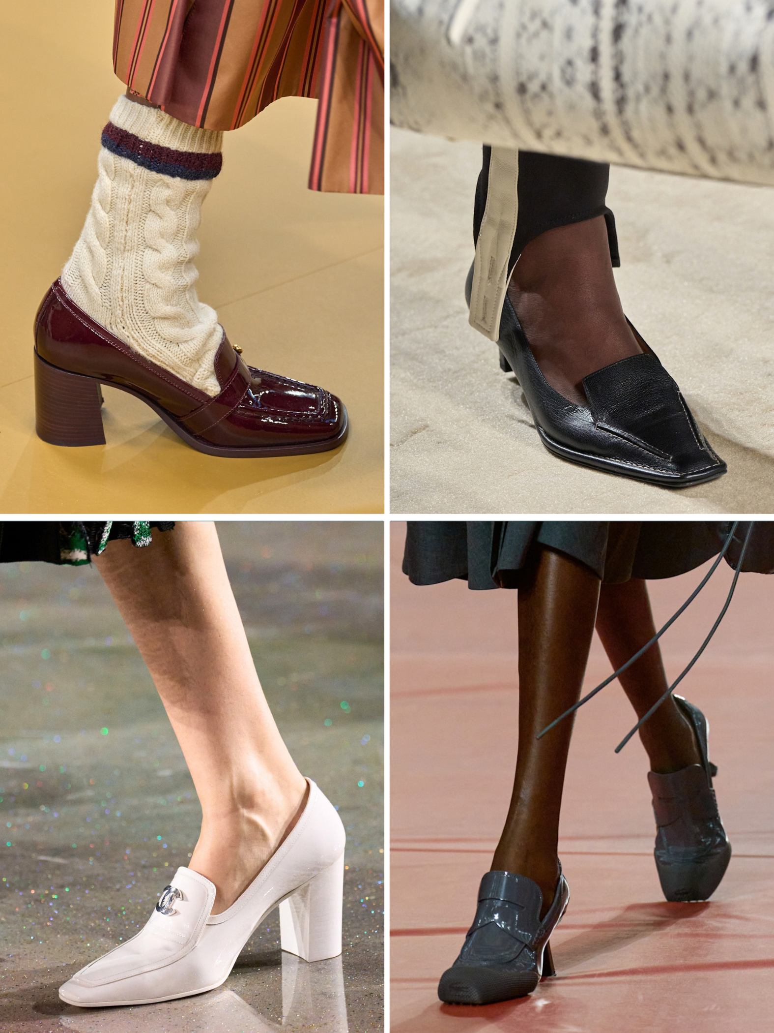 A selection of heeled loafers as seen on the autumn/winter 2026 runways