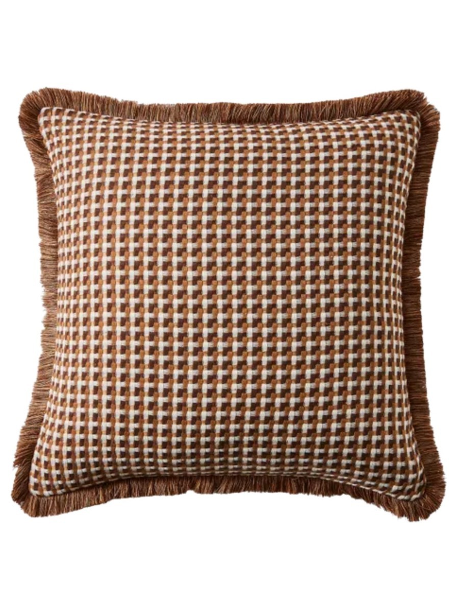Geometric Fringed Cushion
