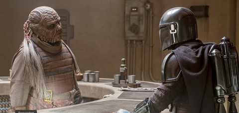 Mando in the first episode of Season 2 of The Mandalorian.