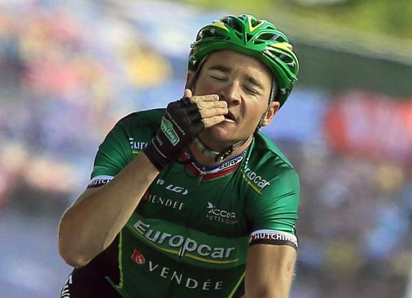 Relief for Thomas Voeckler as the Europcar Frenchman has won stage 10 of the Tour de France.