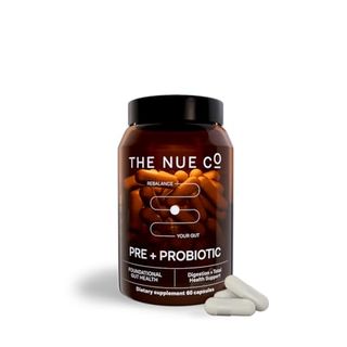 The Nue Co. Prebiotic + Probiotic Supplement, Supports Gut Health, Synbiotic and Spore Based, Ibs Relief, Immunity, and Skin, Vegan, Gluten Free, 60 Capsules