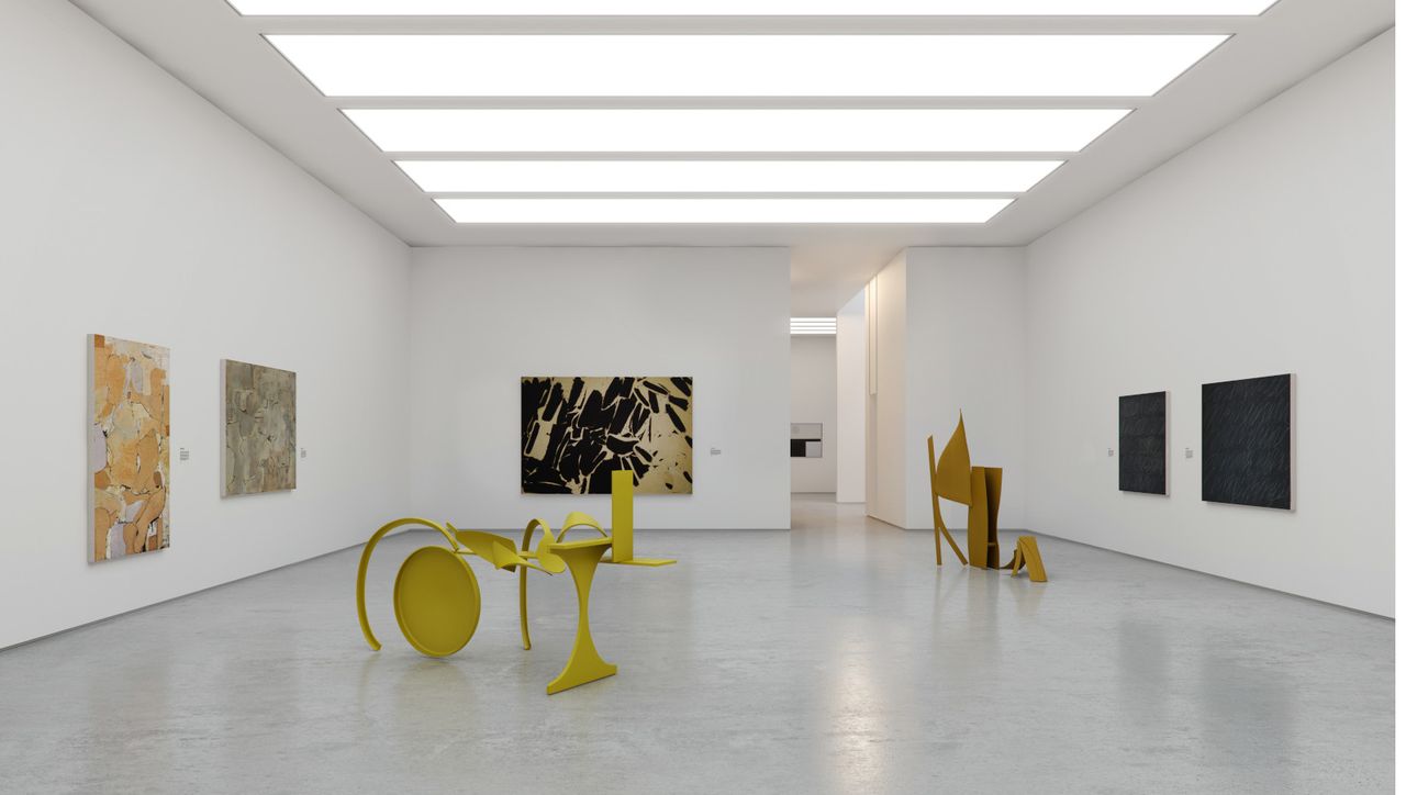 Studio Mackereth&#039;s visualisation of lower floor gallery in Mayfair 