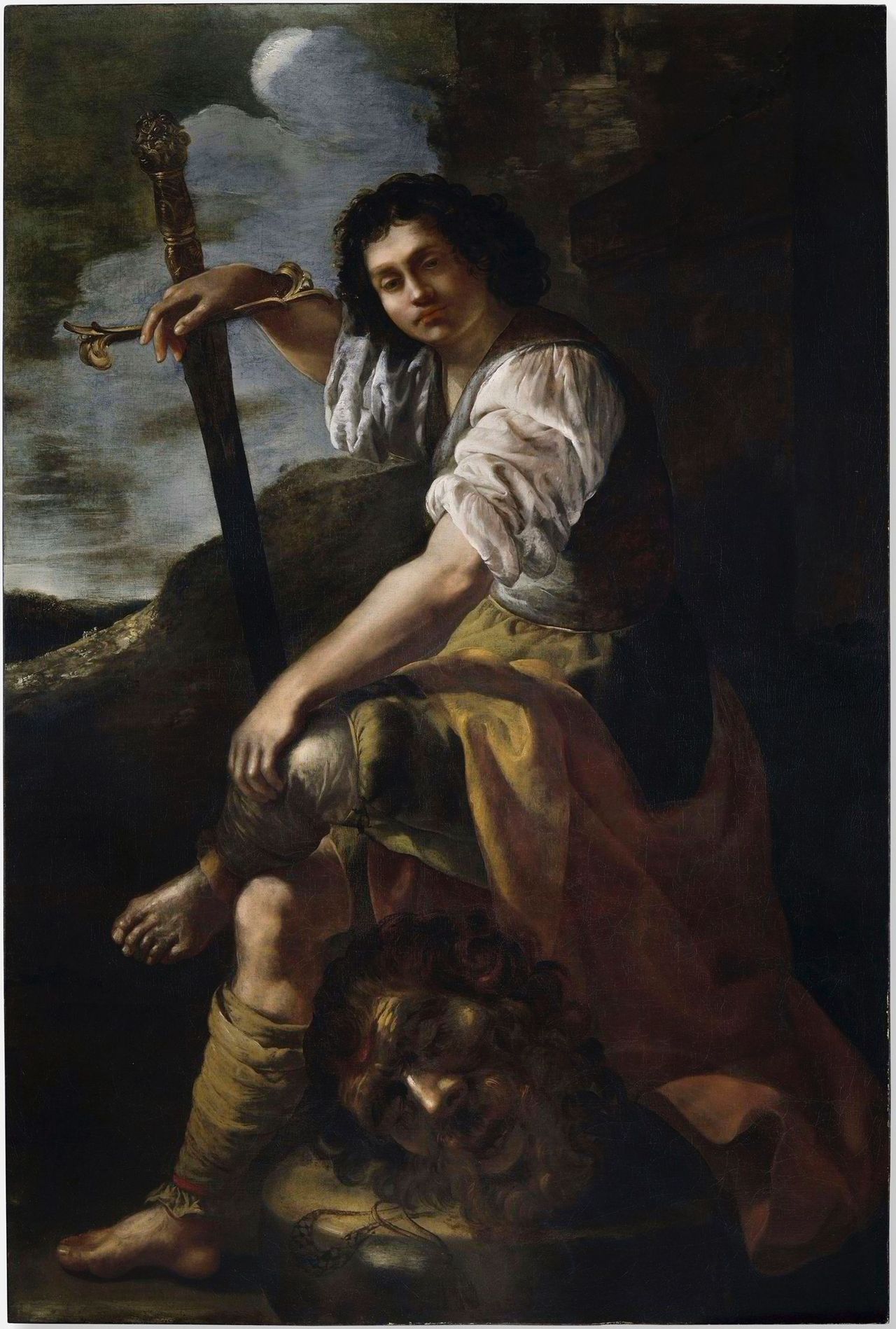 David with the Head of Goliath, about 1639, 6½ft by 4½ft, by Artemisia Gentileschi (1593–1654 or later), private collection.