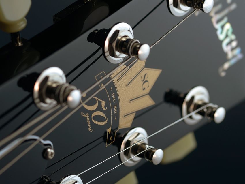 The 50th Anniversary decal on the headstock isn't over-intrusive, visually.