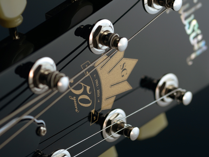 The 50th Anniversary decal on the headstock isn't over-intrusive, visually.