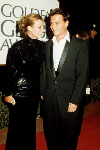 With Johnny Deep at the Golden Globe Awards, 1995