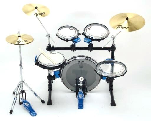 The bass drum is mounted in a way that defies all efforts to dislodge it