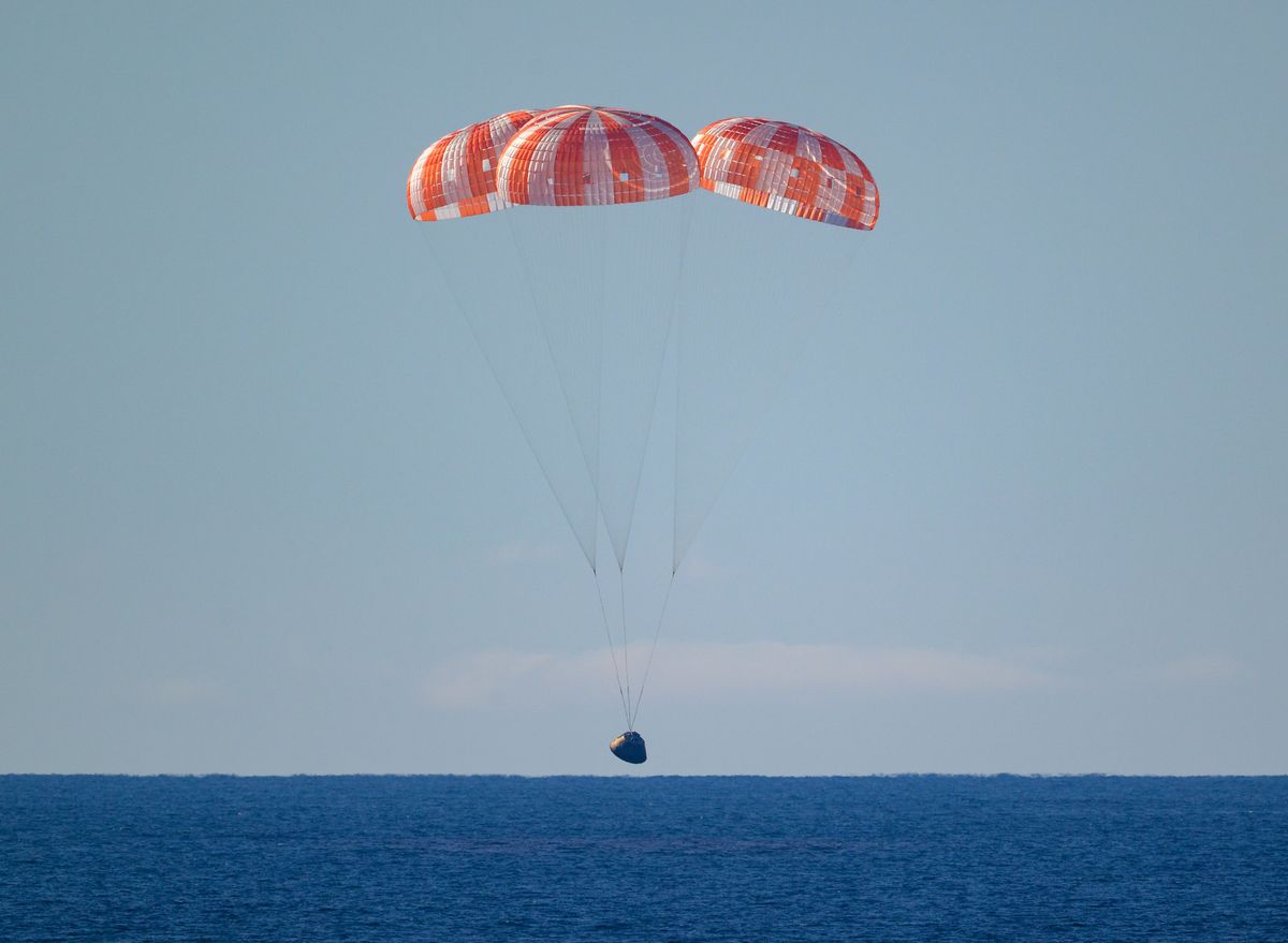 NASA's Artemis 2 mission about to splash down in the Pacific Ocean.