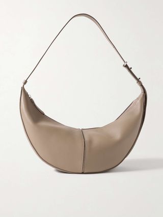 Slide Paneled Leather Shoulder Bag