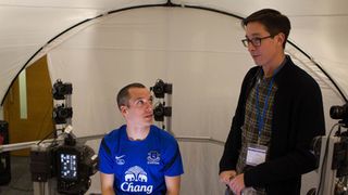 Nigel Nunn - with Everton midfield Leon Osman