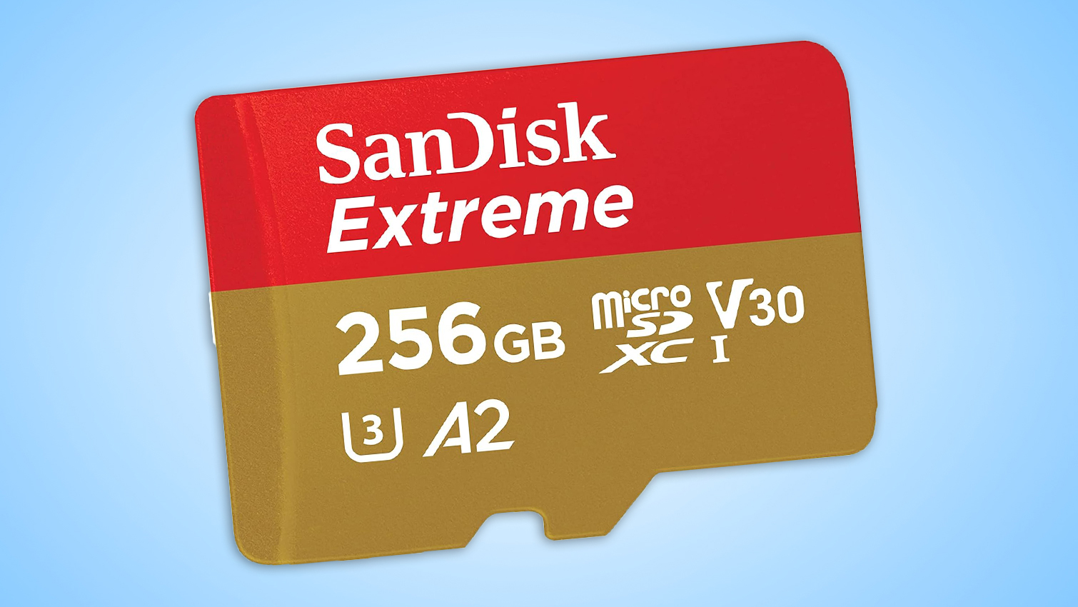 A SanDisk 256GB Extreme microSDXC UHS-I SD card