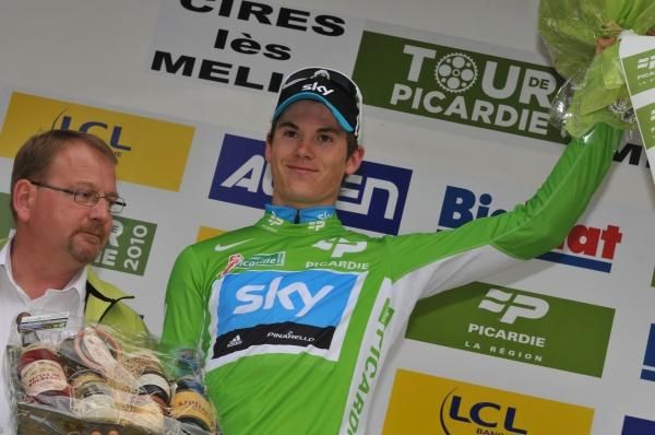 Ben Swift (Team Sky) leads the overall, young riders and points classification