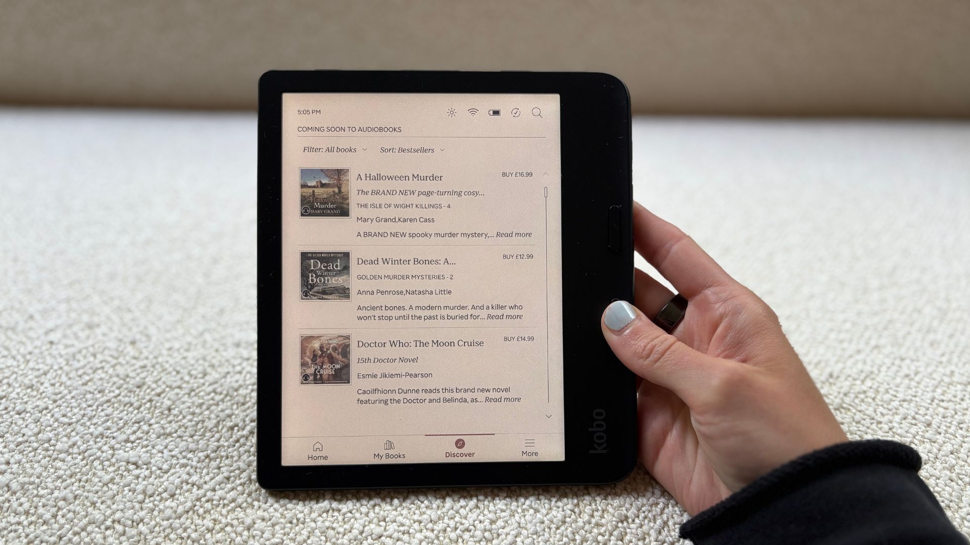 Book list on the Kobo Libra Colour