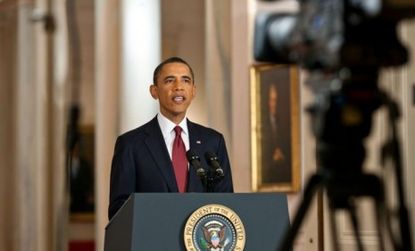 President Obama delivers his statement on the death of Osama bin Laden last Sunday; A new conspiracy theory that the al Qaeda leader is still ticking is obsessing ex-birthers.