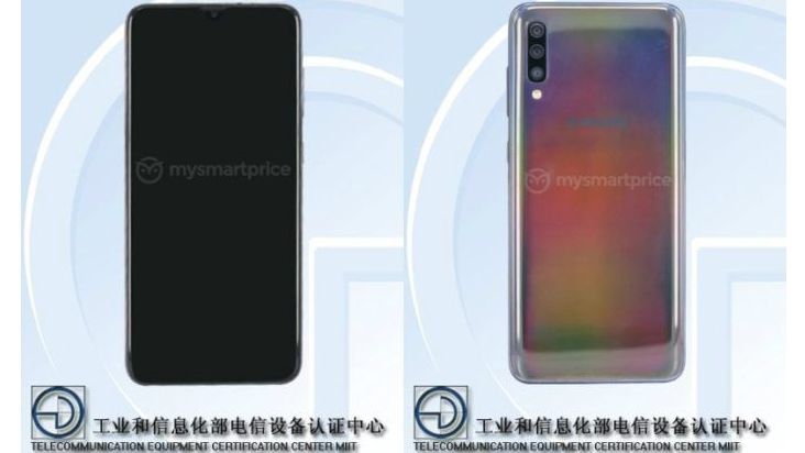 The Samsung Galaxy A70. Image credit: TENAA / MySmartPrice