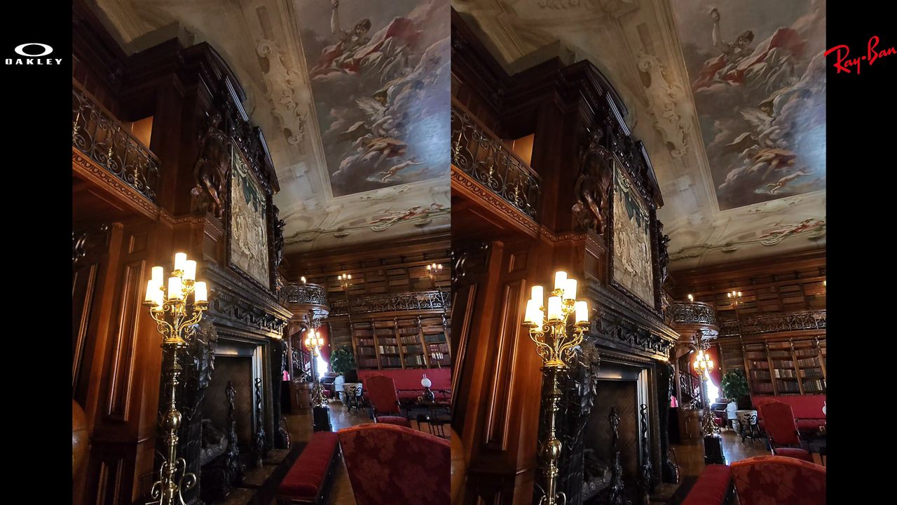 Comparing the video quality between Oakley Meta HSTN Smart Glasses and Ray-Ban Meta Smart Glasses in a dimly lit mansion