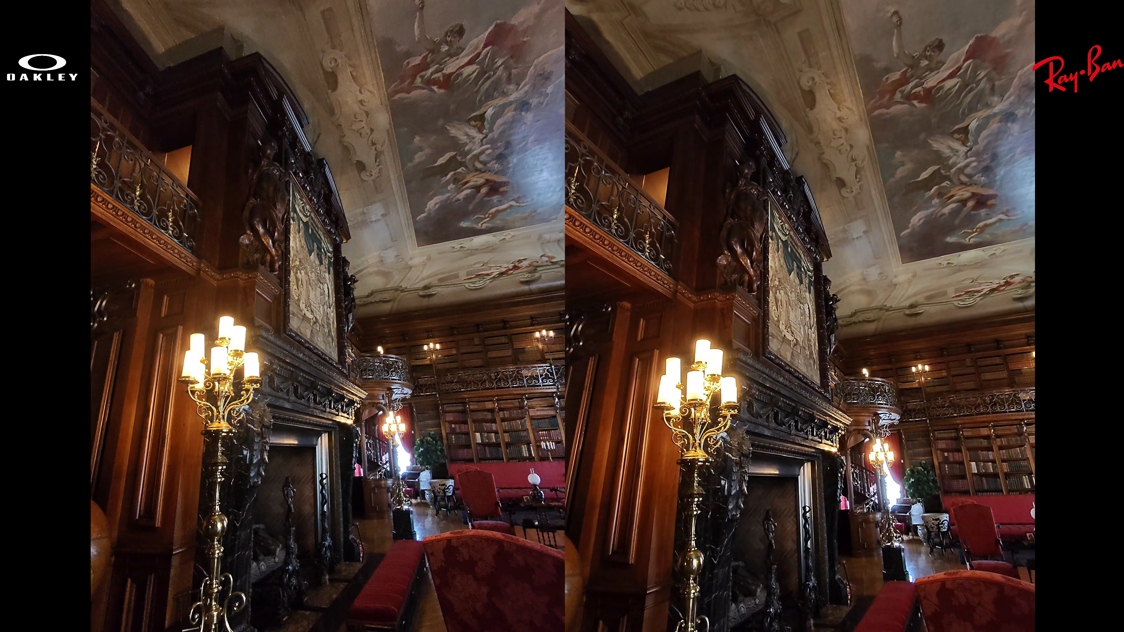 Comparing the video quality between Oakley Meta HSTN Smart Glasses and Ray-Ban Meta Smart Glasses in a dimly lit mansion