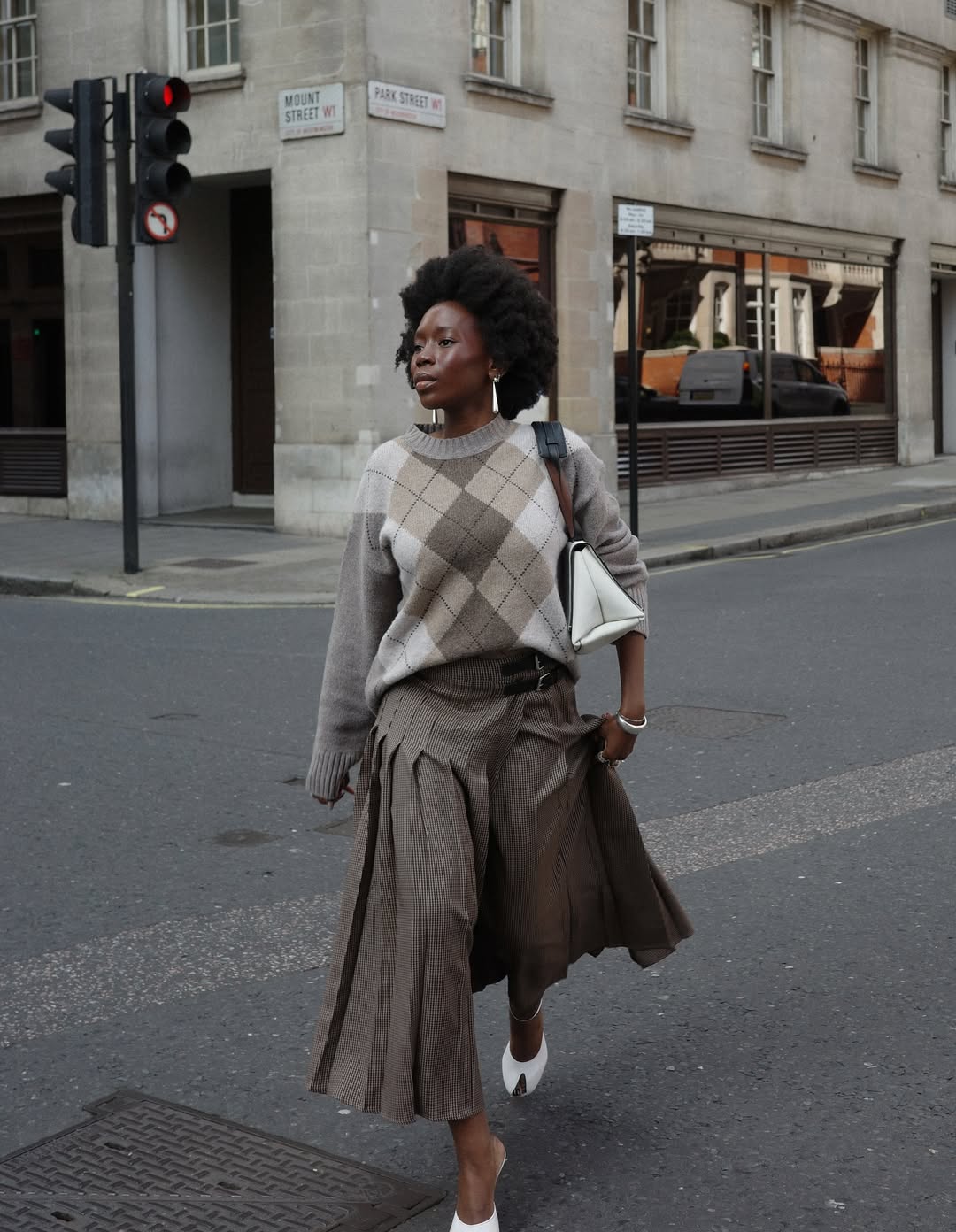 Influencer Danielle Oreoluwa Jinadu wearing a kilt